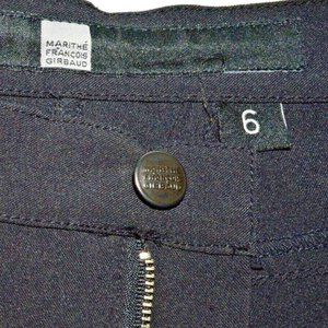 MARITHE FRANCOISE GIRBAUDE 6 SMALL BLACK STRETCHY CASUAL 5 pocket PANTS DESIGNER